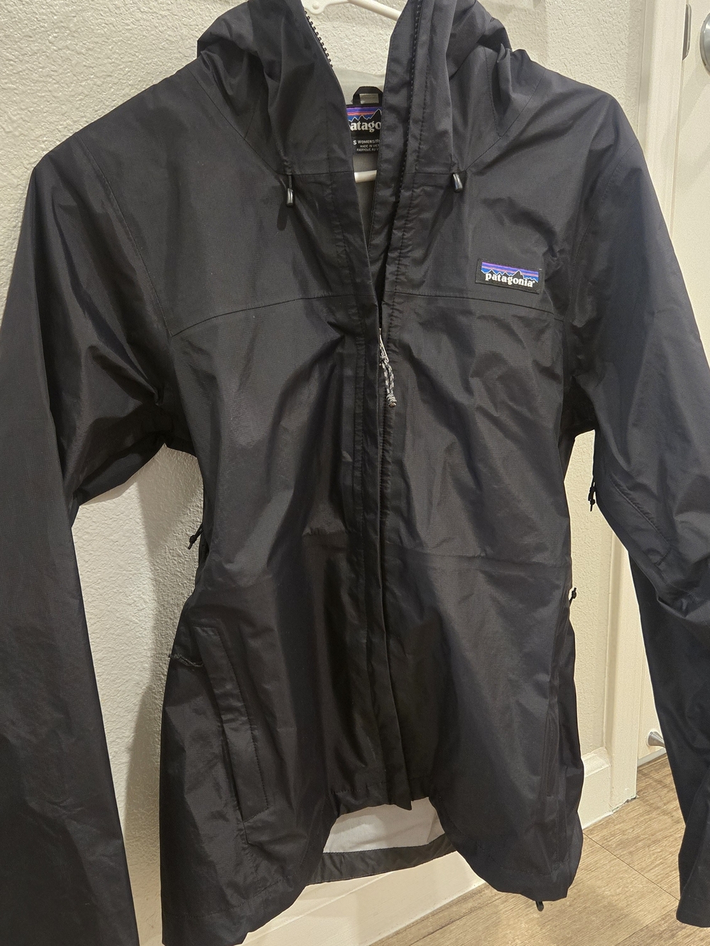 Patagonia Women's Black Hooded Rain Jacket